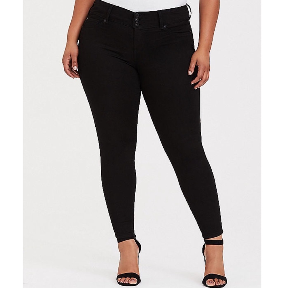 TORRID Black WASH SKINNY DENIM JEGGING JEANS 14 T